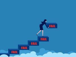 create stairs to success through failure vector