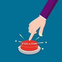 Press the red follow button vector