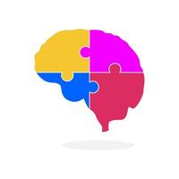 Puzzle idea mind brain creative icon element. vector