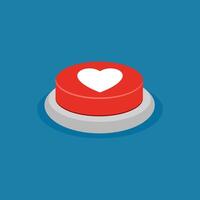 Red heart button. Concept like vector