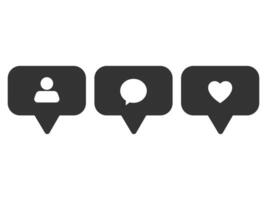 Notification like icon. follower and comment icon. Social network app logo vector