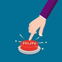 Press the red run button vector