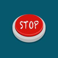 Red stop button vector