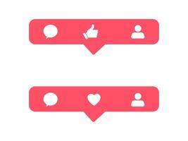 Notification like icon. follower and comment icon. Social network app logo vector