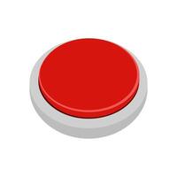 Red Button isolated on white background. vector