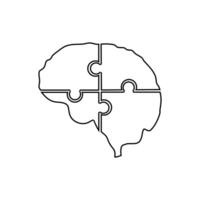 Puzzle brain creative icon element. vector