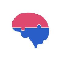 Puzzle idea mind brain creative icon element. vector