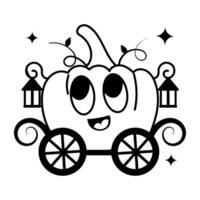 Trendy Pumpkin Carriage vector