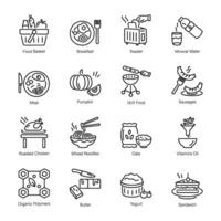 Bundle of Nutrition Diet Line Style Icons vector