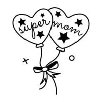 Trendy Mom Balloons vector