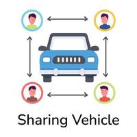 Trendy Sharing Vehicle vector