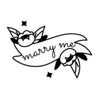 Trendy Marriage Ribbon vector