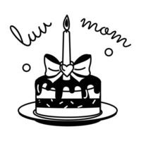 Trendy Mom Cake vector