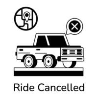 Trendy Ride Cancelled vector