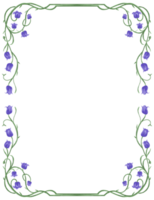 Blue bells painting border and frame png