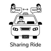 Trendy Sharing Ride vector