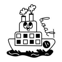 Trendy Cargo Boat vector