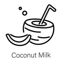 Trendy Coconut Milk vector