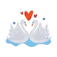 Trendy Swan Love vector