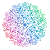 Colorful Mandala Illustration on doodle style. hand drawn doodle mandala with hearts. Bright colors mandala design for print, poster, cover, brochure, flyer, banner, book cover. png