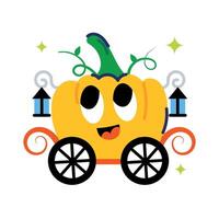 Trendy Pumpkin Carriage vector