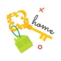 Trendy Home Key vector