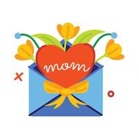 Trendy Mom Letter vector