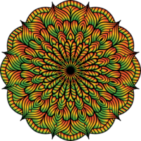 vistoso mandala ilustración en garabatear estilo. mano dibujado garabatear mandala con corazones. brillante colores mandala diseño para imprimir, póster, cubrir, folleto, volantes, bandera, libro cubrir. png