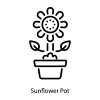 Trendy Sunflower Pot vector