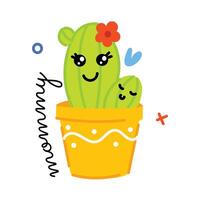 Trendy Cactus Plant vector