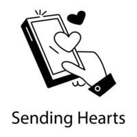 Trendy Sending Hearts vector