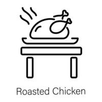 Trendy Roasted Chicken vector