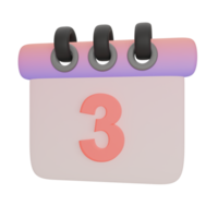 calendario numero tre png