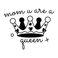 Trendy Queen Mom vector