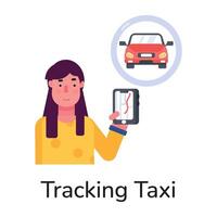 Trendy Tracking Taxi vector