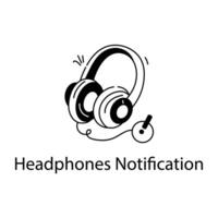 Trendy Headphones Notification vector