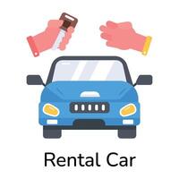 Trendy Rental Car vector