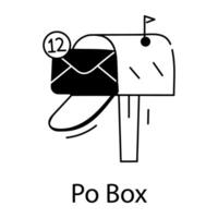 Trendy PO Box vector