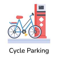Trendy Cycle Parking vector