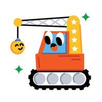 Trendy Excavator Concepts vector