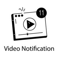 Trendy Video Notification vector