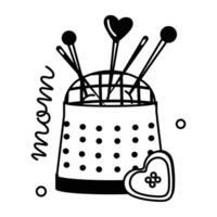 Trendy Pin Cushion vector