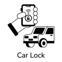 Trendy Car Lock vector