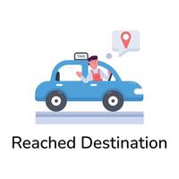 Trendy Reached Destination vector