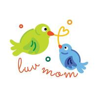 Trendy Love Mom vector