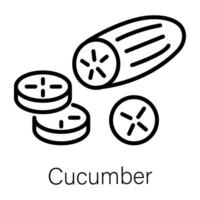 Trendy Cucumber Concepts vector