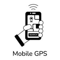 Trendy Mobile GPS vector