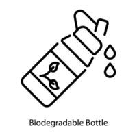 Trendy Biodegradable Bottle vector