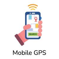 Trendy Mobile GPS vector