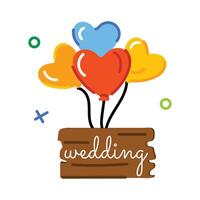 Trendy Marriage Balloons vector